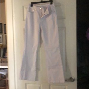 White Boot cut Jeans by Diane Gilman